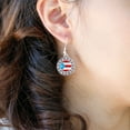 thumbnail image 2 of Puerto Rico Flag Circle Charm Earrings, 2 of 3
