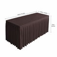 thumbnail image 3 of 4FT Rectangular Polyester Tablecloth with Pleated Skirt, Wrinkle Resistant Table Cover for 120x60x75cm Tables, Elegant Drop Design for Banquet & Event Decor, 3 of 6