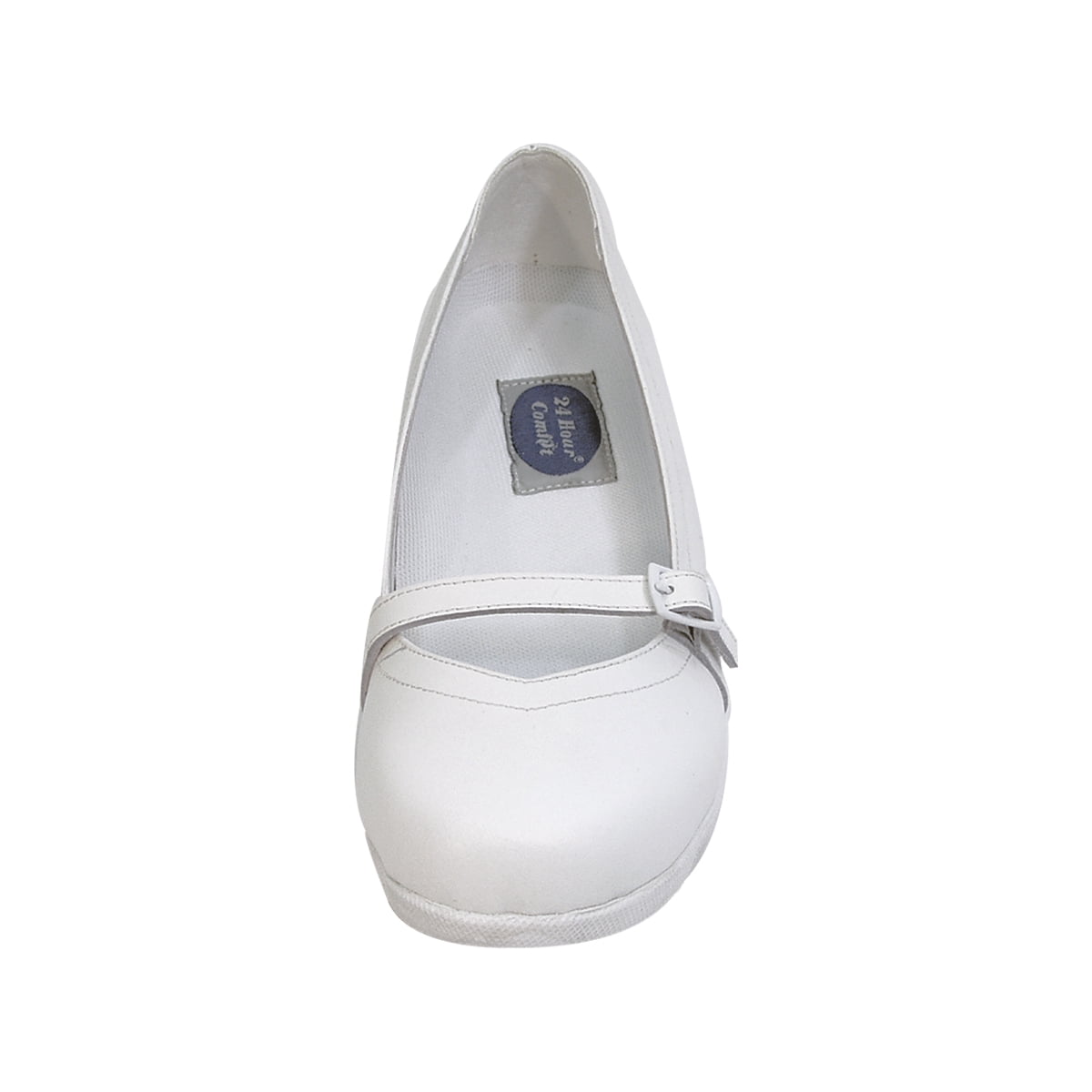 24 HOUR COMFORT Dixie Wide Width Professional Sleek Shoe WHITE 10