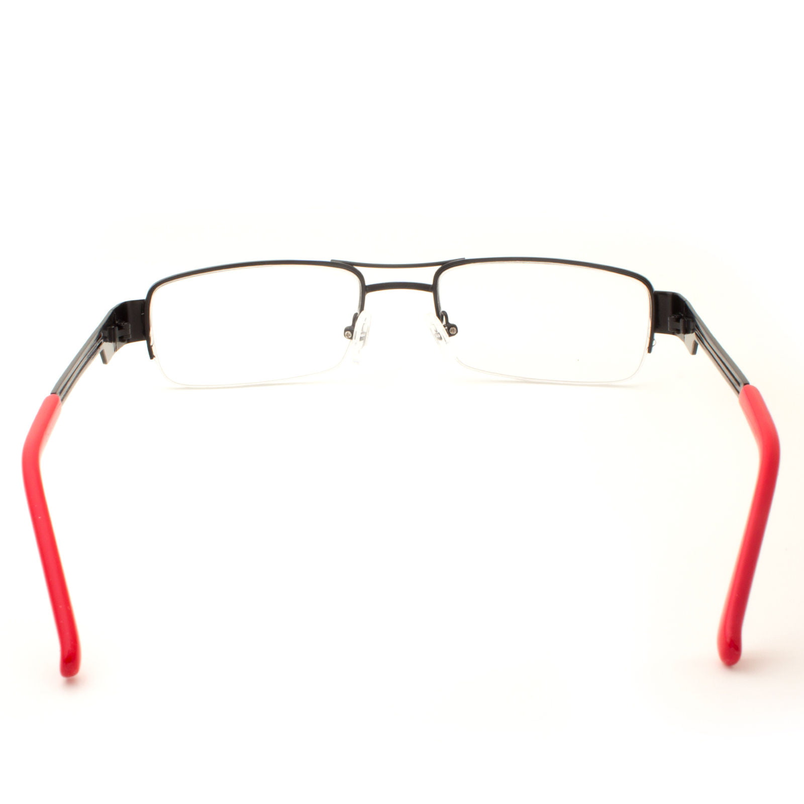2 PC Fashion Unisex Mens Womens Clear Lens Nerd Geek Glasses Eyewear slvr Red k 