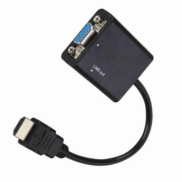 Portable 1080p HDMI to VGA Adapter Converter Cable & 3.5mm USB Power Cable