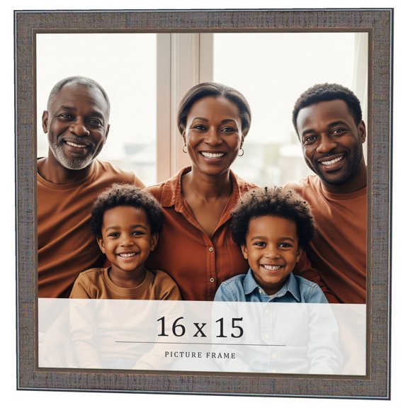 16x15 Frame Blue Kingsley Pewter Solid Wood Picture Frame Width 0.75 Inches |Interior Depth 0.5