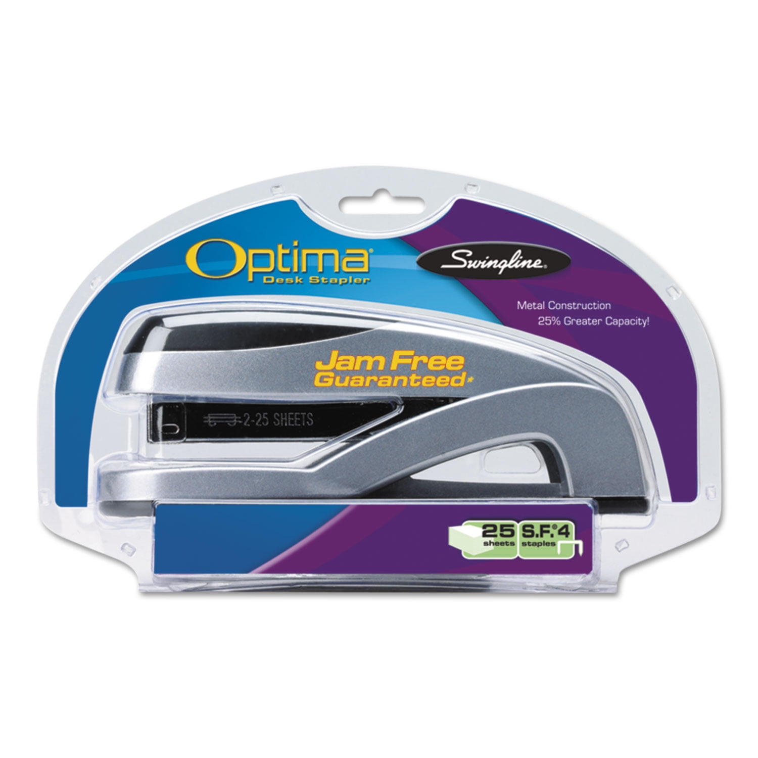 Accooptima Full Strip Desk Stapler, 25-Sheet Capacity, Silver