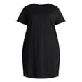 thumbnail image 5 of Terra & Sky Women's Plus Size Pocket T-Shirt Dress with Short Sleeves, Sizes 0X-5X, 5 of 5