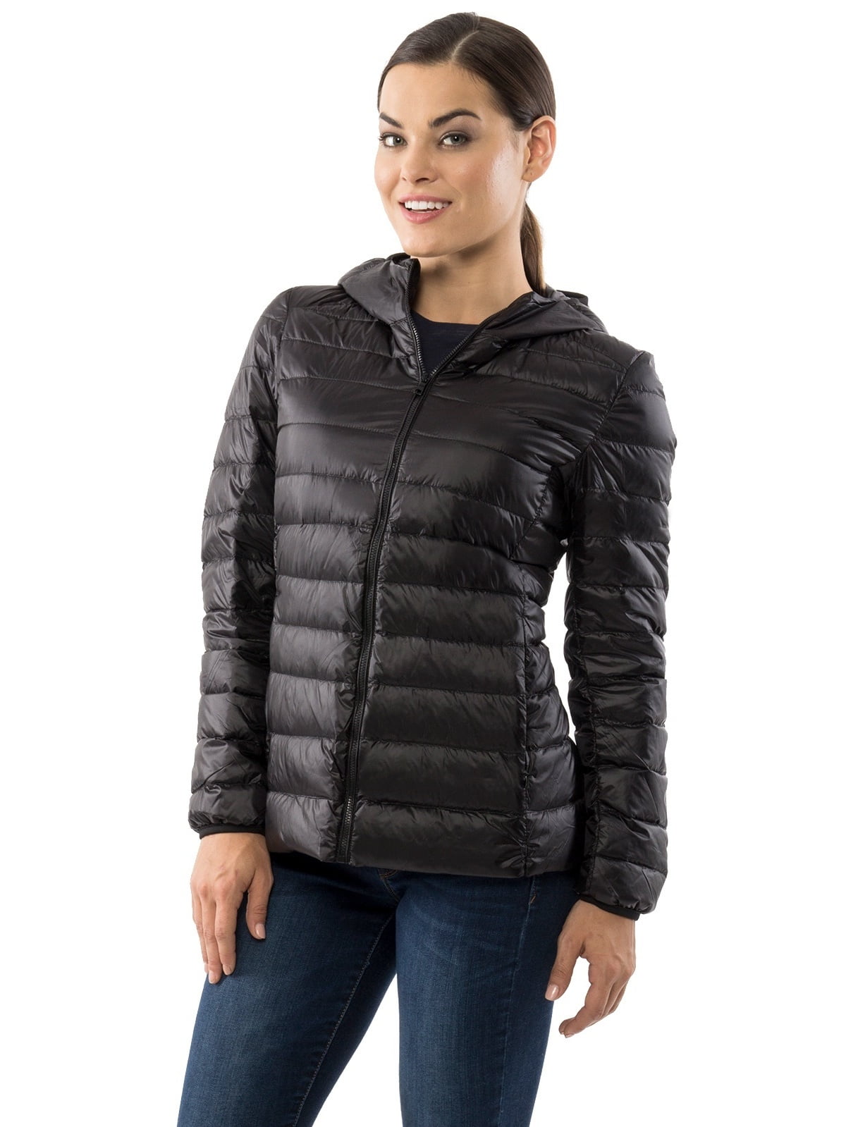Alpine Swiss Womens Hooded Down Jacket Puffer Bubble Coat Packable Light Parka by alpine swiss