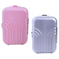 thumbnail image 2 of Filles en Plastique Poupée Voyage Valise Réutilisable Couleur Unie Simulation Roue Pivotante Bagages Jouets Accessoires Argent, 2 of 7