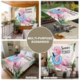thumbnail image 6 of Summer Pink Flamingo Large Tapestry for Bedroom Wall Hanging Tapestry, Beach Tropical Palm Leaves Ceiling Backdrop Tapestries Poster Blanket Wall Decor for Teens Room Living Room Dorm 86" x 104", 6 of 8