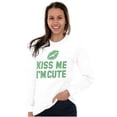 thumbnail image 4 of Kiss Me I'm Cute Saint Patricks Day Women's Long Sleeve T Shirt Brisco Brands X, 4 of 6