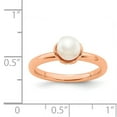 thumbnail image 5 of 925 Sterling Silver Stack Exp. White FW Cultured Pearl Pink-plated Ring Size: 10; for Adults and Teens; for Women and Men, 5 of 5