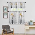 thumbnail image 4 of Kitchen Window Curtains Valance and Tier Set, Watercolor Blossom Flower Daisy Rod Pocket Tier Curtain Valance Set, Farm Wooden Plank Light Filtering Cafe Curtains for Bedroom Living Room, 4 of 9