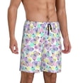 thumbnail image 2 of Balery Butterflies on Polka Dots Pantalones cortos de pijama de punto de algodón para hombre con cinturilla y bolsillos-4X-Large, 2 of 6