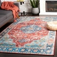 thumbnail image 2 of SAFAVIEH Tucson Lillie Traditional Machine Washable Area Rug, Rust/Blue, 5' x 8', 2 of 8