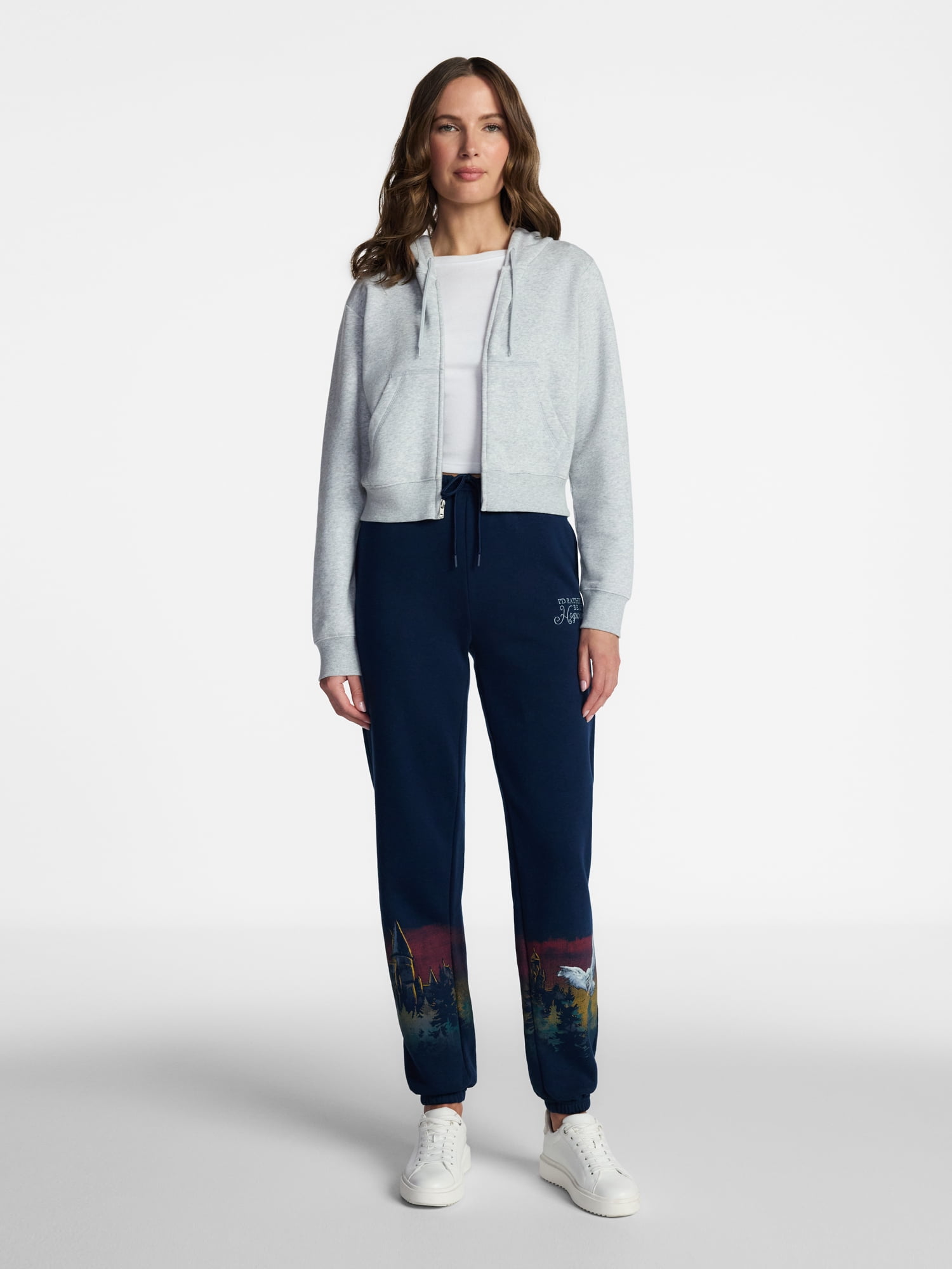 Harry Potter Women's Screenprint Drawstring Fleece Joggers, Sizes XXS-XXL