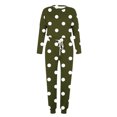 thumbnail image 5 of WMTBSRSW Girls Two Piece Set with Pockets Polka Dot Printed 2 Piece Outfit Sweatsuit Casual Round Neck Pullover Tops Drawstring Sweatpants 5-12 Years, 5 of 5