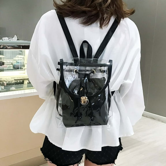 Lilgiuy Candy Color Summer Sweet Jelly Backpacks Waterproof PVC Transparent Bags Composite Female School Bag Winter Clothes for 2022