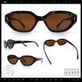 thumbnail image 2 of Retro Vintage Style Hipster Beveled Plastic Geometric Cat Eye Sunglasses Tortoise - Brown, 2 of 8