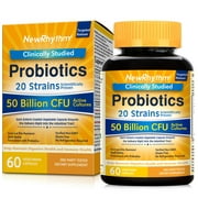 NewRhythm Probiotics 50 Billion CFU 20 Strains, 60 Veggie caps, Targeted Release Technology, Stomach Acid Resistant, No Need For Refrigeration, Non-GMO, Gluten Free