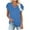 Blue, variant on Summer Tops for Women Petal Short Sleeve Crossover V Neck Dressy Casual Blouse Stretch Shirts