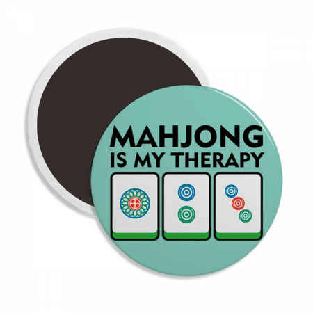 

Healing Mahjong Happy Art Deco Fashion Round Ceracs Fridge Magnet Keepsake Decoration