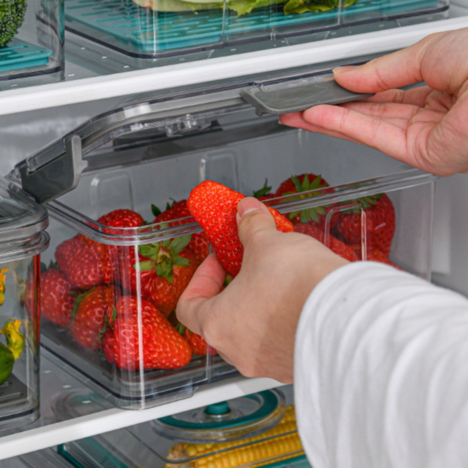 Huayishang Storage Box Vacuum Seal Containers Food Fresh Container for Vacuum Seal Vacuum Container, Kitchen Essentials Clearance Sale Grey