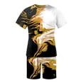 thumbnail image 3 of Men's Suit Category - All-Over Print Short Sleeve Tee and Quarter Pants Two-Piece Set for Men, 3 of 4