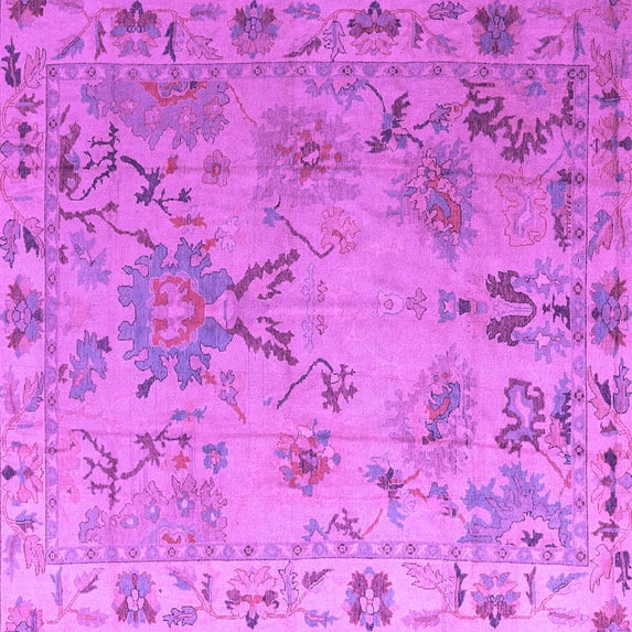 Ahgly Company Indoor Square Abstract Purple Modern Area Rugs, 8' Square