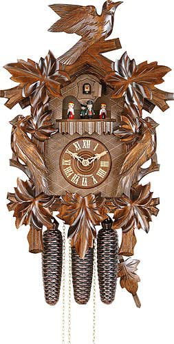 cuckoo clock black forest 1 day original german wood carving mechanical painted