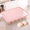 thumbnail image 4 of Contenedores Caja de almacenamiento de huevos de 24 rejillas Soporte para bandeja de huevos para albóndigas de refrigerador (rosa claro) JShteea Libre de BPA, 4 of 7