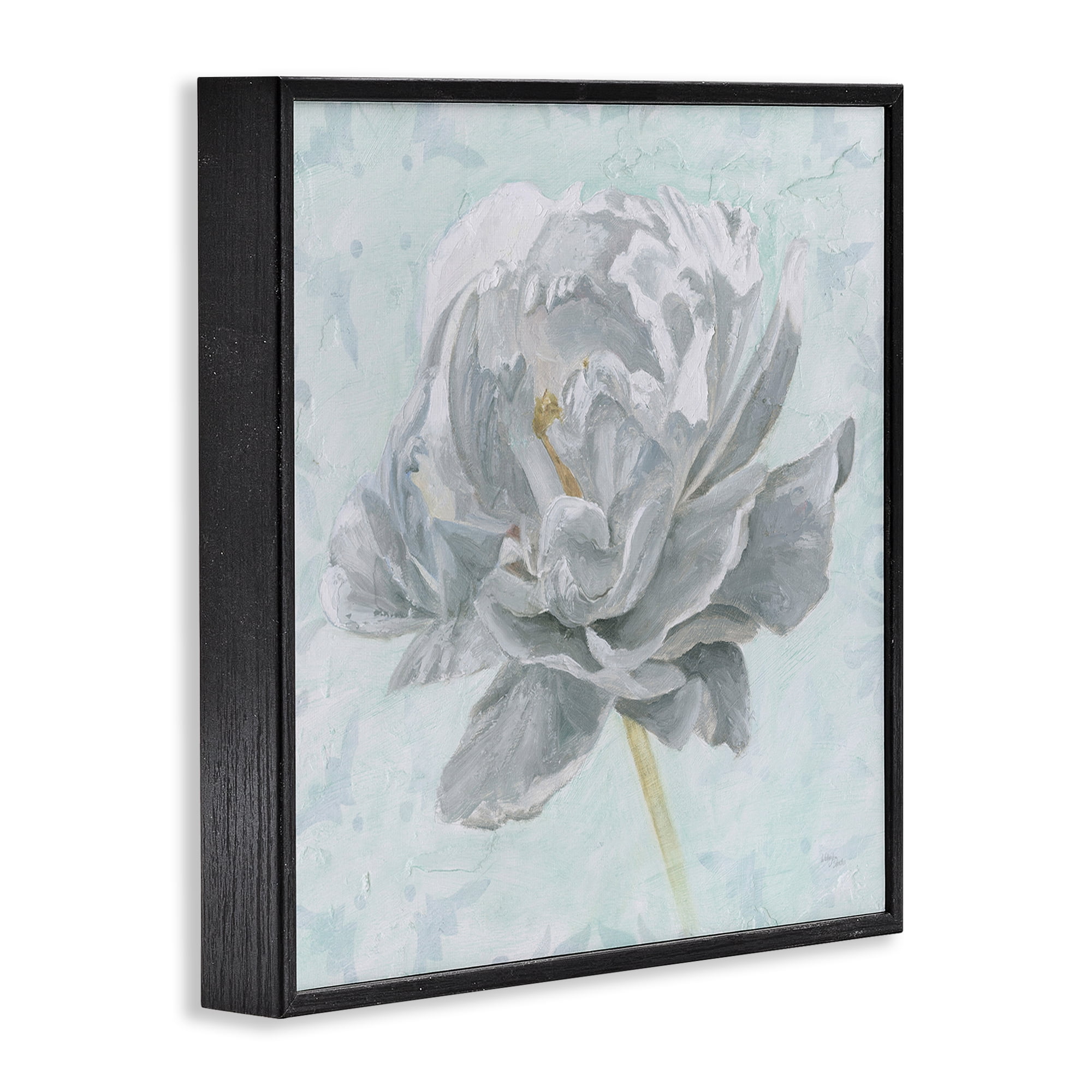 Stupell Industries Sublime Peony Bloom Botanical & Floral Painting Black Framed Art Print Wall Art, 24 x 24