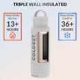 thumbnail image 2 of Coldest Water Bottle with Handle Lid | Leak Proof, Stainless Steel, Triple Walled Bottles (21 oz, Epic White), 2 of 9