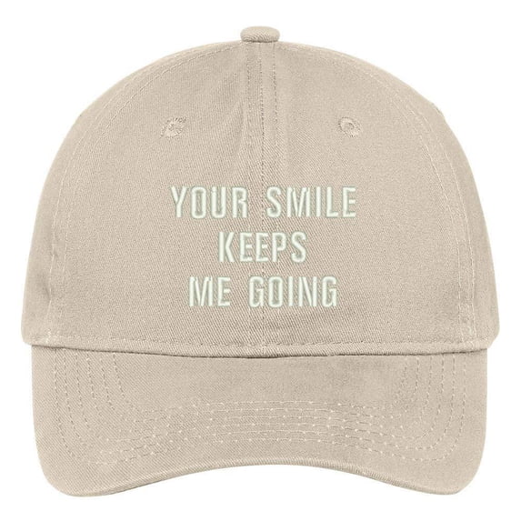 Trendy Apparel Shop Your Smile Keeps Me Going Embroidered 100% Cotton Adjustable Cap Dad Hat
