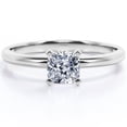 thumbnail image 1 of JeenMata Anillo de Compromiso Solitario de Moissanita de Talla Cojín de 1 Quilate Bañado en Oro Blanco de 18 K sobre Plata, 1 of 6