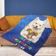 thumbnail image 4 of Autism Awareness Samoyed Accept Understand Love Cozy Fleece Blanket Siberian Sammy Dog Lover Warm Soft Throw Blanket - 12003, 4 of 5