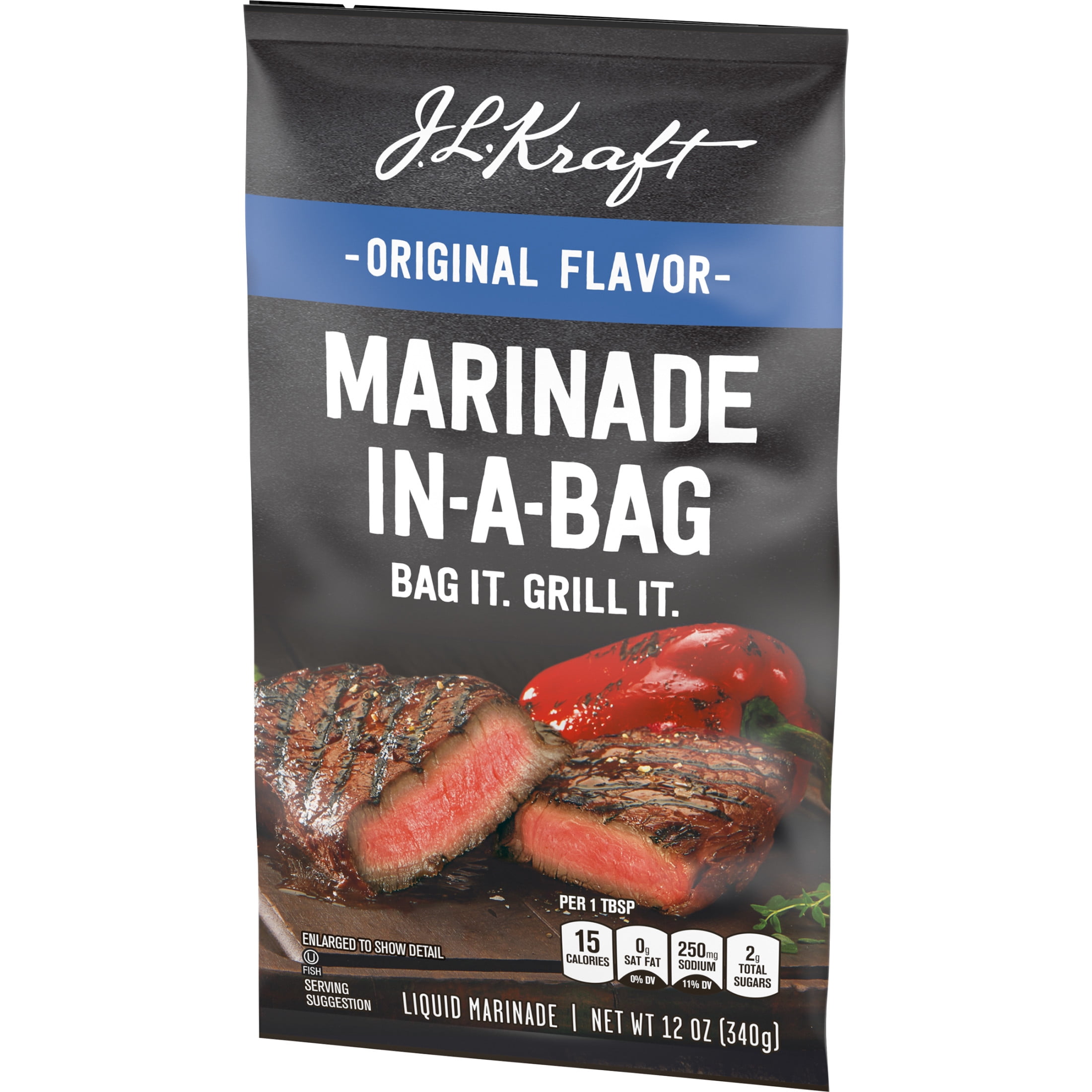 (3 pack) J.L. Kraft Marinade-In-A-Bag Original Flavor Liquid Marinade, 12 oz Bag