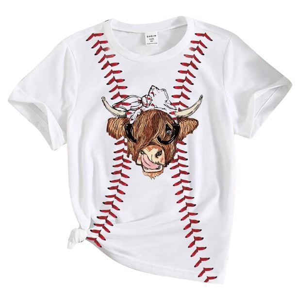 Gibobby Camisa Vaquera Blusa Camiseta Tops Casual Béisbol 3D Impresiones Niño Niñas Niños Imprimir Adolescente Niños Ropa Niñas Traje Tops (Morado, 10-12 Años)