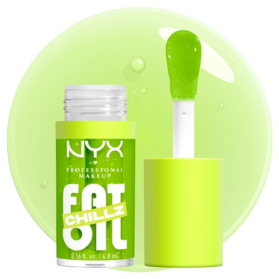 NYX Professional Makeup Fat Oil Chillz Lip Gloss, 12 Hour Hydration, Kiwi Freezie, 0.16 fl oz