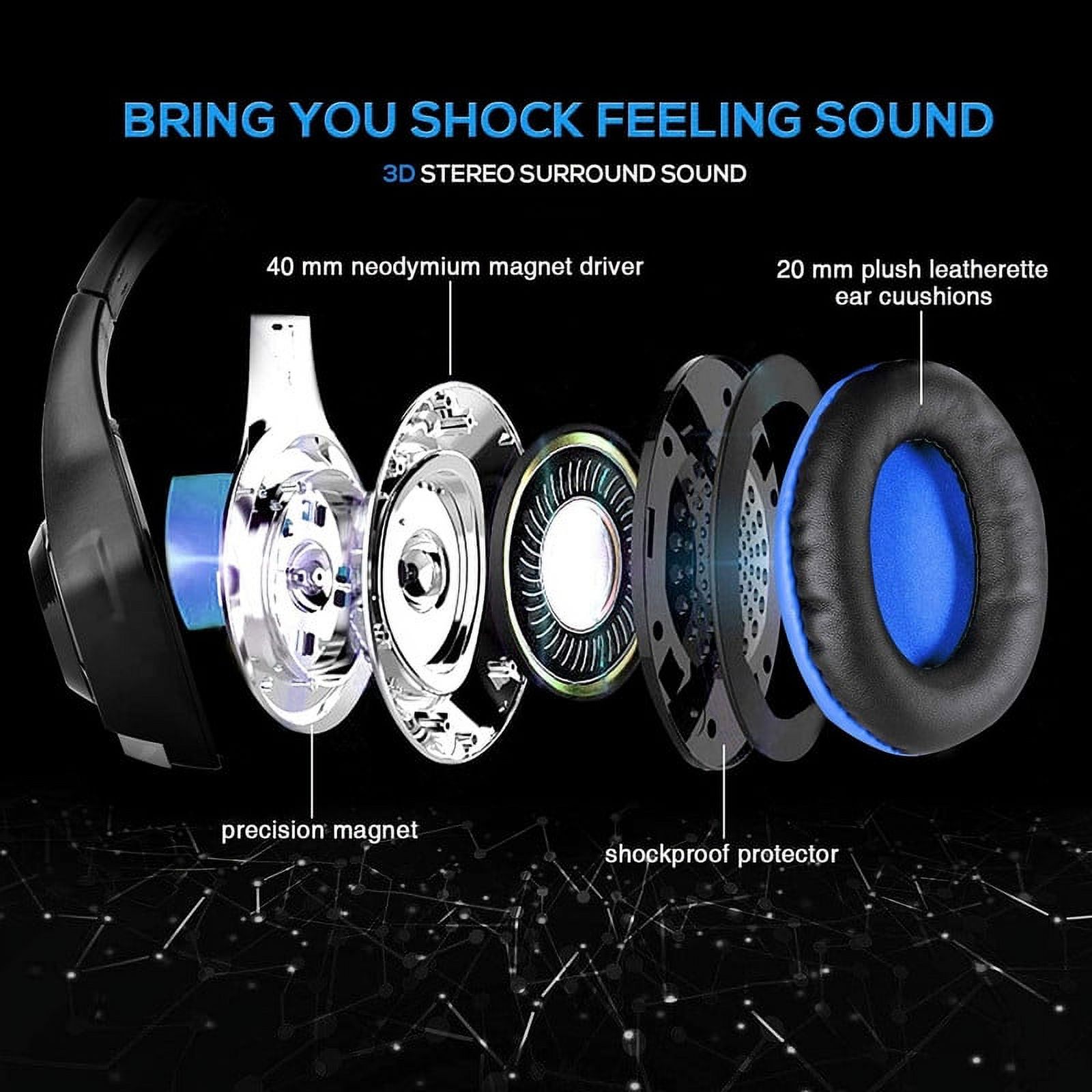 BlueFire Over-Ear Gaming Headset with Mic, Blue photo 3