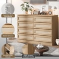 thumbnail image 7 of TROPOW 8 Drawer Double Dresser for Bedroom, Rattan Chest of Dressers, Modern Wooden Dresser Chest, Beside Table for Closet, Nursery, Living Room and Entryway, Natural, 7 of 7