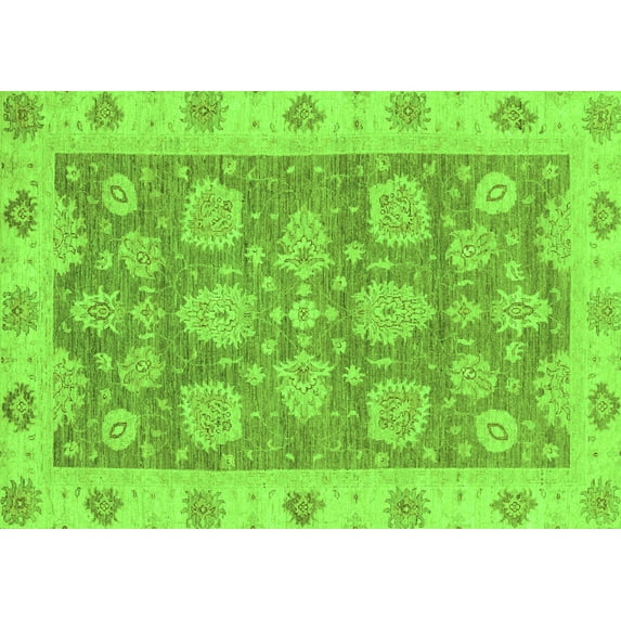 Ahgly Company Indoor Rectangle Abstract Green Modern Area Rugs, 6' x 9'