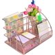 thumbnail image 4 of Metal Desk Organizer, Desk Table Stationery Storage Rack, Assemble Multifunction Cosmetic Pencil Pen Organizer (rose Gold), 4 of 5