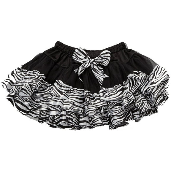 Wenchoice Black Zebra Bow Pettiskirt Girl's L(5T-6T)