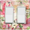 thumbnail image 1 of Metal Light Switch Plate Cover Elegant Floral Hummingbird Frame Tile Pink FLW109, 1 of 13