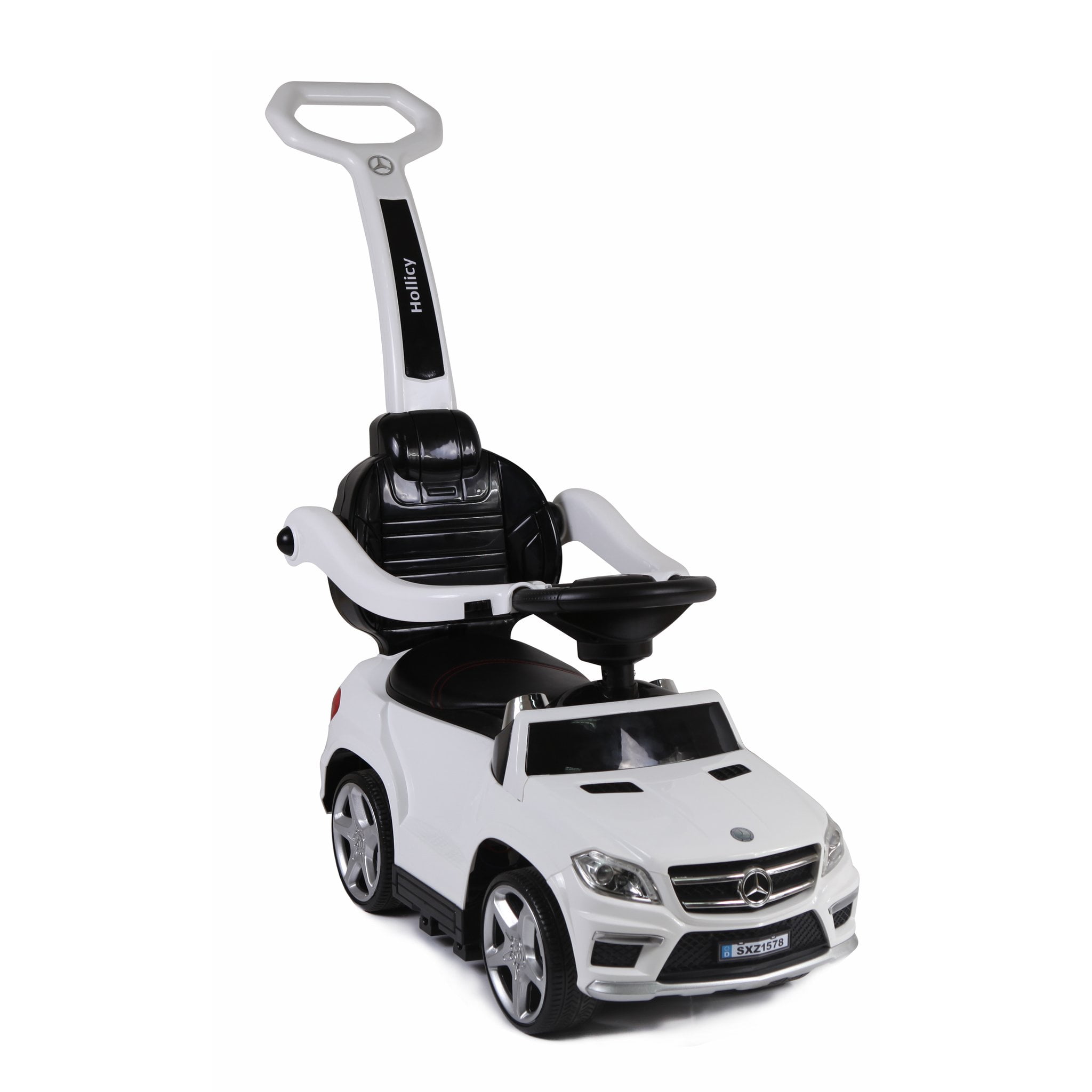 Mercedes-Benz GL 63 AMG フットトゥルーペダルカー Mercedes-Benz AMG GL63 4-in-1 Ride On - Push Bar, Leather Seat
