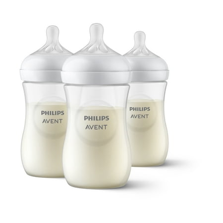 Philips Avent Natural Baby Bottle With Natural Response Nipple, Clear, 9oz, 3pk, SCY903/93