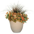 thumbnail image 3 of Classic Home and Garden Indoor/Outdoor Round Honeysuckle Resin Flower Pot Planter, Beige, 13", 3 of 4