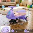 thumbnail image 4 of Ktaxon Electric Wiggle Car with Pedal for Kids, 2 Speed Ride-On Car Toy, 12V Rechargeable Battery, Anti-Rollover, Flashing Wheels, Bluetooth, Colorful lights, for Ages 3+, Purple Pink, 4 of 8