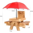 thumbnail image 2 of Gnodary Squirrel Feeder with Umbrella, Squirrel Feeders for Outside, Squirrel Picnic Table Feeder - Chipmunk Feeder Hold Corn, Corn Cob, Peanuts, 2 of 10