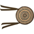 thumbnail image 5 of VHC Brands Espresso Round Seat Cushion Chair Pad, Brown Black Tan, Jute Blend with Ties, 15x15 Inches, 5 of 5