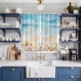thumbnail image 2 of Curtains 63 Inch Length 2 Panels, Blue Waves Grommets Window Treatment Curtain, Summer Beach Starfish Coastal Nautical Ocean Thermal Curtains Drapes for Living Room/Bathroom, 2 of 9
