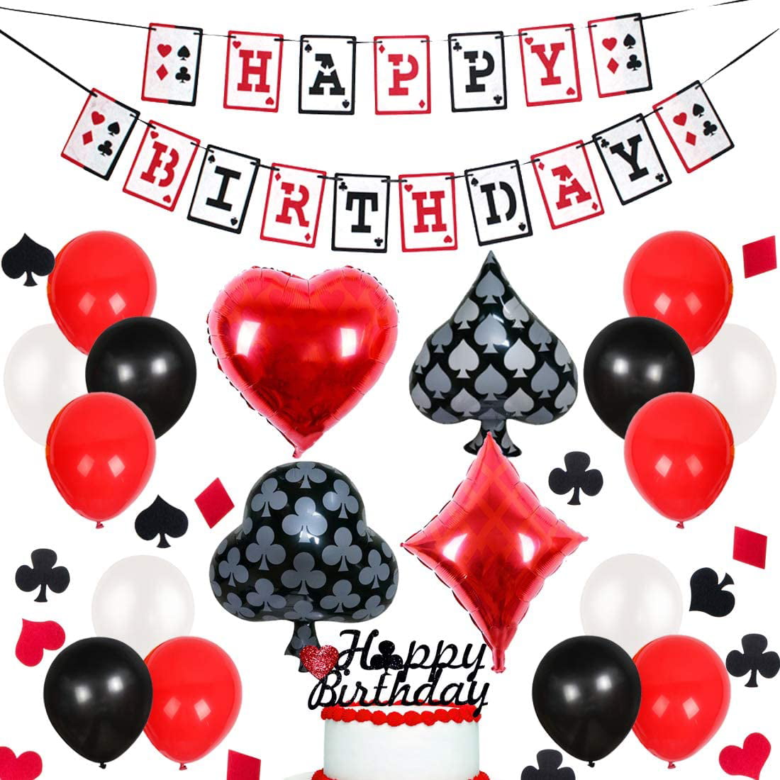 Poker Birthday Themed Party Supplies Decoration Colormoon Large Casino Birthday Party Banner Las Vegas Themed Birthday 9.8 x 1.5 ft 